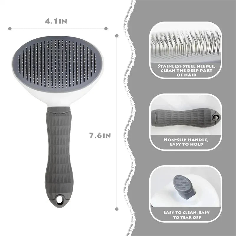 Self-cleaning Pet Hair Remove Comb Cat Slicker Brush Pet Hair Removal Comb For Cats Grooming Brushes Dog Combs Cat Accessories.