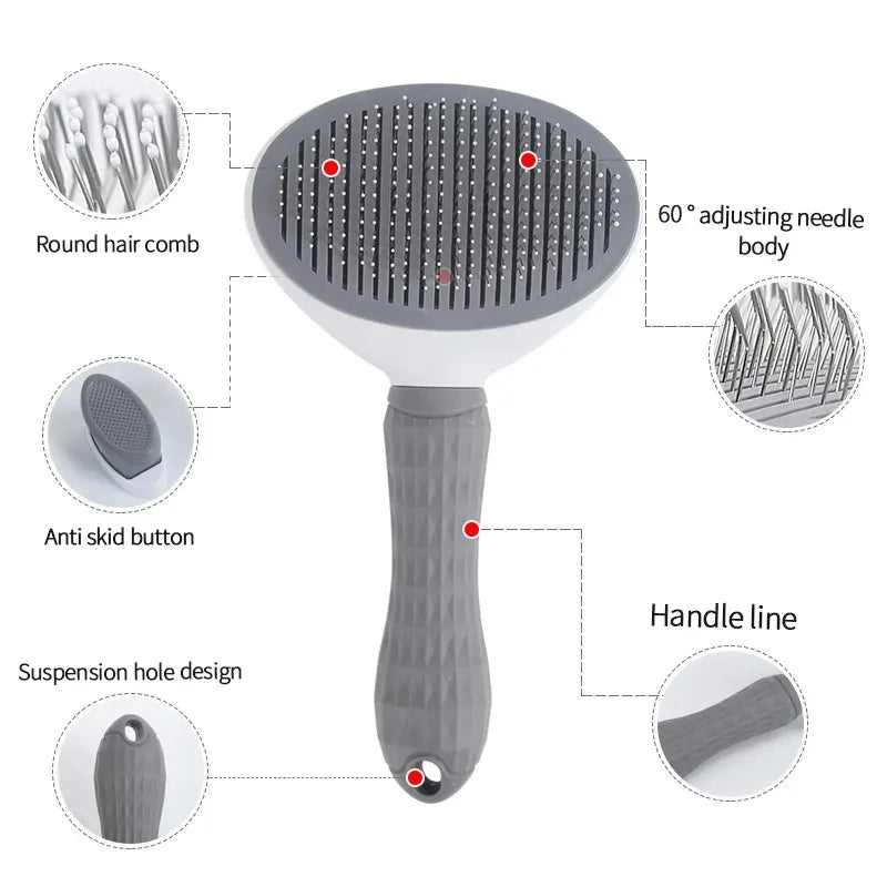 Self-cleaning Pet Hair Remove Comb Cat Slicker Brush Pet Hair Removal Comb For Cats Grooming Brushes Dog Combs Cat Accessories.