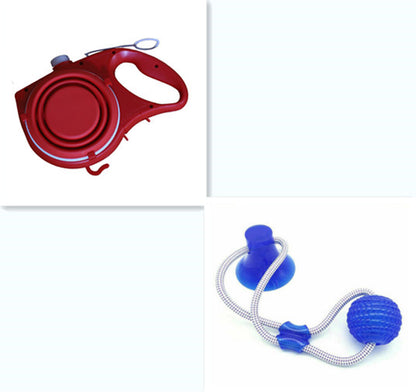 Pet Supplies with Water Bottle, Cup, Pet Rope