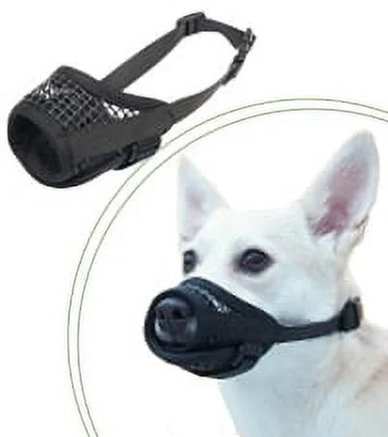 Dog Muzzle, Soft Mesh Muzzles for Small Medium Large Dogs Chihuahua Poodle Husky Labrador Retriever, Breathable Dog Mouth Guard for Biting Chewing Grooming, Allow Panting Drinking, Easy to Use