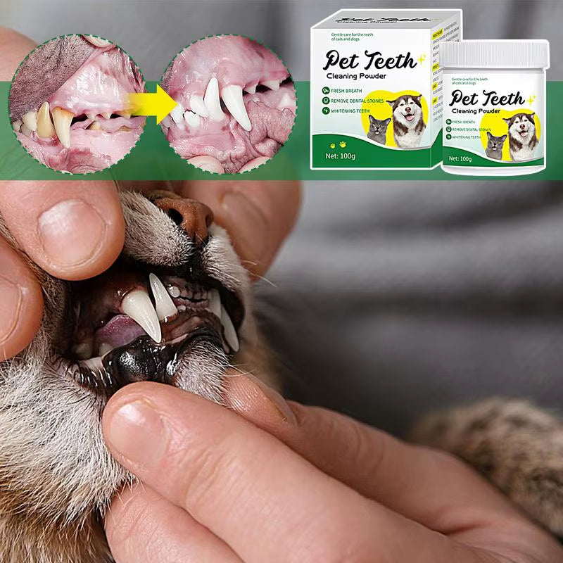 Powder for Dogs Teeth Dog Breath Freshener 100G Dog Care Dog Tooth Powder for Teeth Cleaning Made Easy Eliminate Targets &.