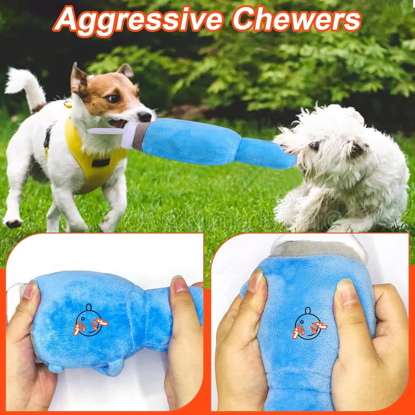 Cute Squeaky Dog Toys Cup, Soft Tumbler Funny Dog Toys for Aggressive Chewers, Safety Design Dog Toys, Fluff and Tuff Dog Toys for Small/Medium/Large Dog Exercise and Accompany(Blue).