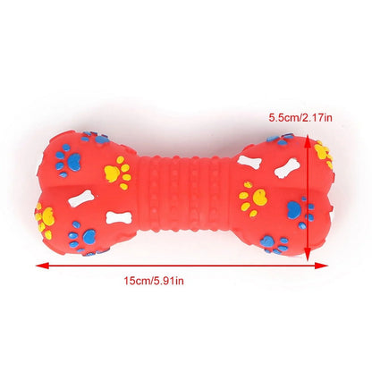 Dog Squeaky Toy Plastic Training Funny Bone Shape Dog Toy Dog Play Toy for Puppy, Random Color.