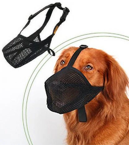 Dog Muzzle, Soft Mesh Muzzles for Small Medium Large Dogs Chihuahua Poodle Husky Labrador Retriever, Breathable Dog Mouth Guard for Biting Chewing Grooming, Allow Panting Drinking, Easy to Use