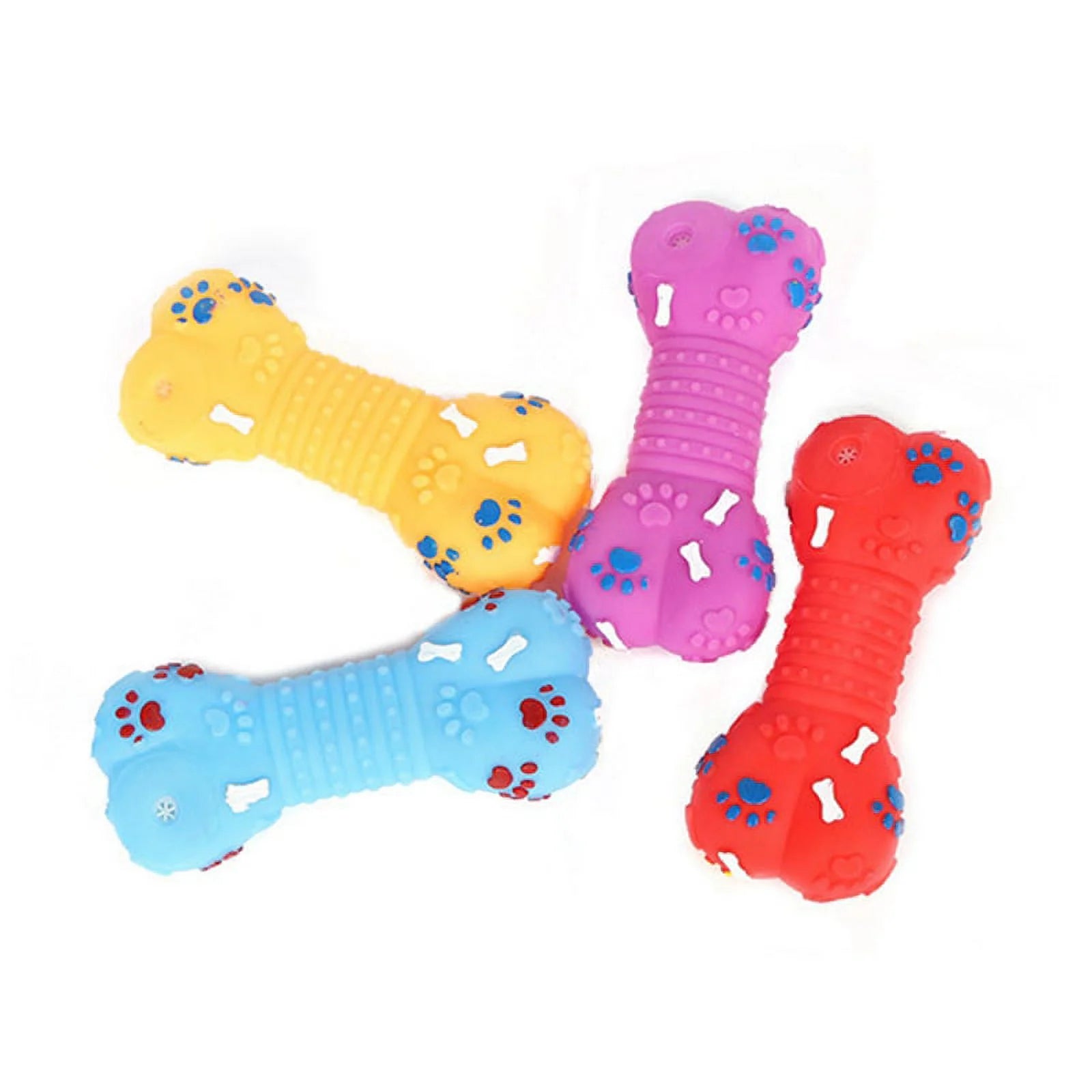 Dog Squeaky Toy Plastic Training Funny Bone Shape Dog Toy Dog Play Toy for Puppy, Random Color.