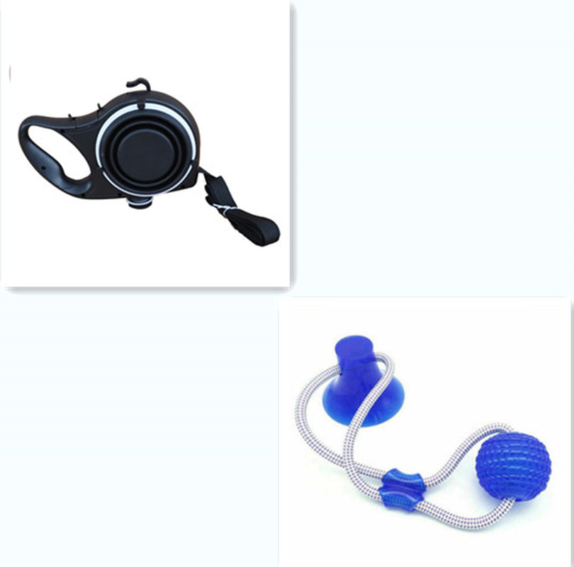 Pet Supplies with Water Bottle, Cup, Pet Rope