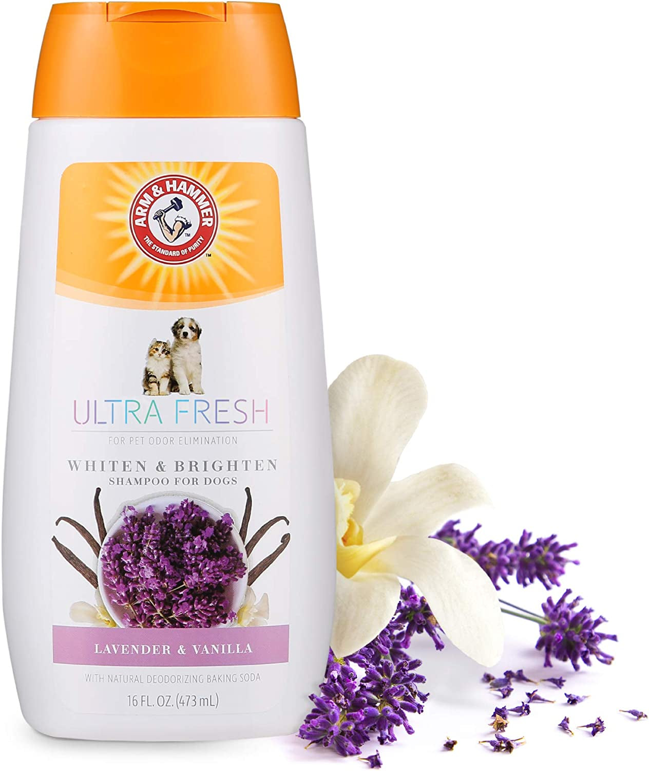 Ultra Fresh Whitening and Brightening Dog Shampoo | Baking Soda Neutralizes Bad Odors | Pet Shampoo in Calming Lavender and Vanilla Scent, 16 Fl Oz