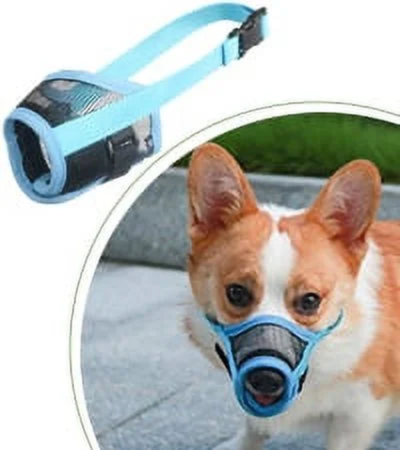 Dog Muzzle, Soft Mesh Muzzles for Small Medium Large Dogs Chihuahua Poodle Husky Labrador Retriever, Breathable Dog Mouth Guard for Biting Chewing Grooming, Allow Panting Drinking, Easy to Use