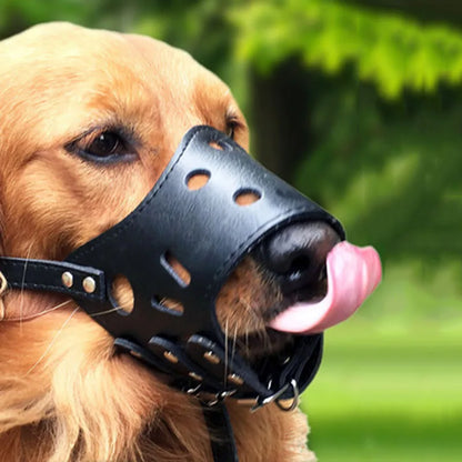 Soft Leather Muzzle ,Breathable, Adjustable