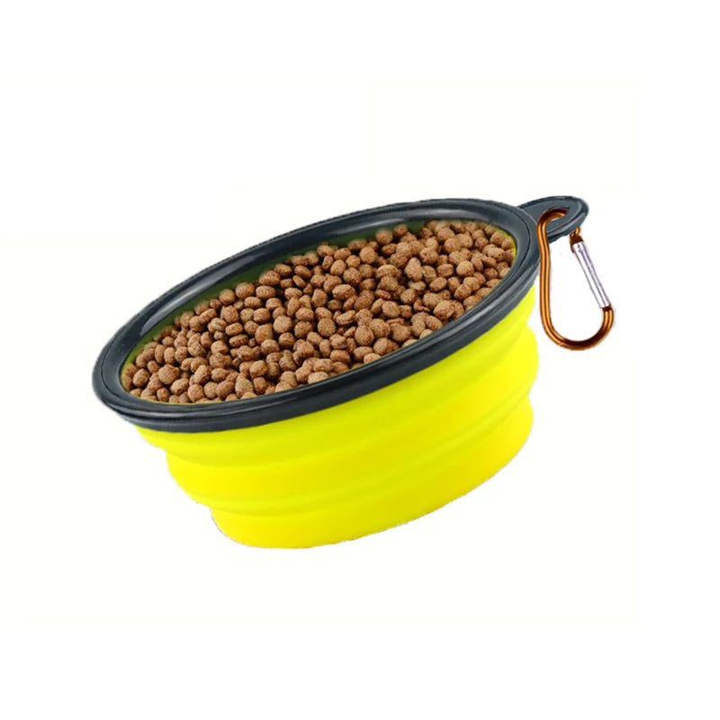 New 350ml Folding Bowl With Keychain Pet Bowl Portable Travel Dog Bowl Convenient Cat bowl Non-deformable Folding Bowl.