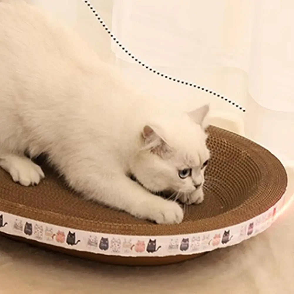 Cat Scratcher Cardboard Round Oval Cat Scratch Pad Bowl Nest for Indoor Cats Grinding Claw Round Cat Scratching Board.