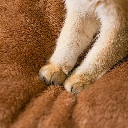 1PC Four Season Universal Enclosed Pet Bed, Wrapped Cat Bed, Dog Bed, Brown Teddy Bear Style Bed.