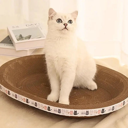 Cat Scratcher Cardboard Round Oval Cat Scratch Pad Bowl Nest for Indoor Cats Grinding Claw Round Cat Scratching Board.