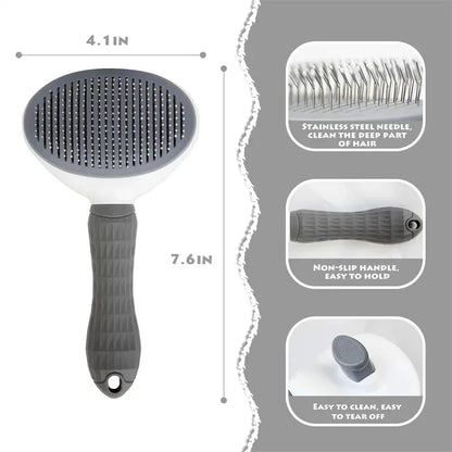 Self-cleaning Pet Hair Remove Comb Cat Slicker Brush Pet Hair Removal Comb For Cats Grooming Brushes Dog Combs Cat Accessories.