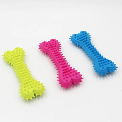 1PC Pet Chew Toy Soft Rubber Bite-resistance Bone Shape Teeth Grinding Chewing Toys for Small Dogs Training Pet Supplies.