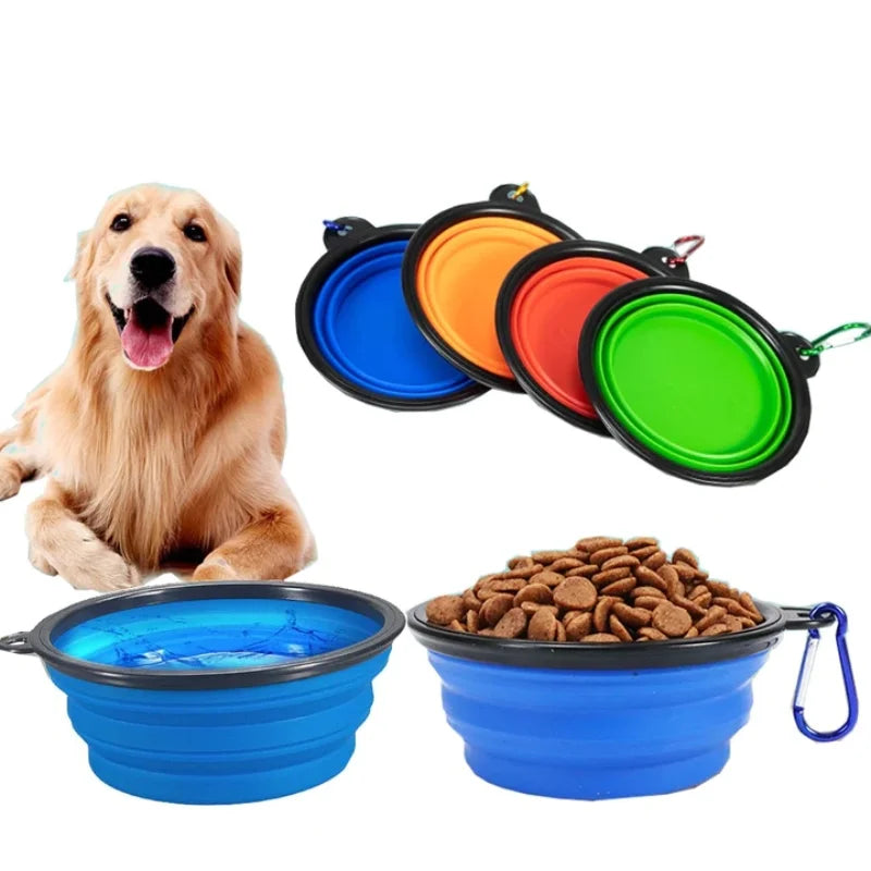 New 350ml Folding Bowl With Keychain Pet Bowl Portable Travel Dog Bowl Convenient Cat bowl Non-deformable Folding Bowl.