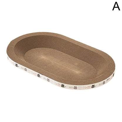 Cat Scratcher Cardboard Round Oval Cat Scratch Pad Bowl Nest for Indoor Cats Grinding Claw Round Cat Scratching Board.