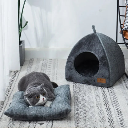 New Triangle Cat Nest Closed Cat House Pet Nest Warm and Thickened Deep Sleep Dog Nest Pet Supplies Closed Cat bed cat tents.