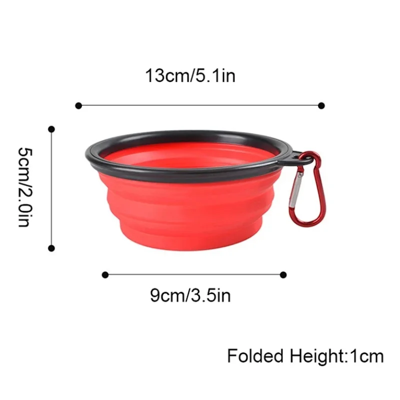 New 350ml Folding Bowl With Keychain Pet Bowl Portable Travel Dog Bowl Convenient Cat bowl Non-deformable Folding Bowl.