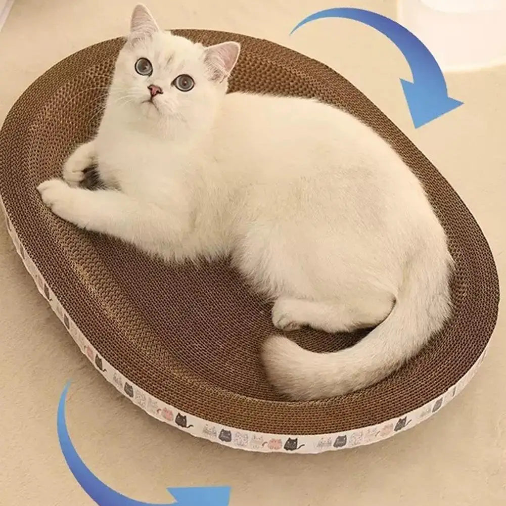 Cat Scratcher Cardboard Round Oval Cat Scratch Pad Bowl Nest for Indoor Cats Grinding Claw Round Cat Scratching Board.