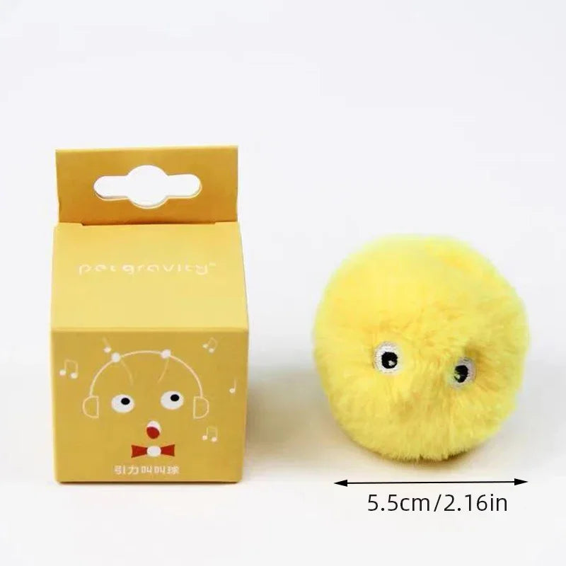 Smart Cat Toys Plush Electric Catnip Training Toy Kitten Touch Sounding Pet Product Squeak Toy Ball.