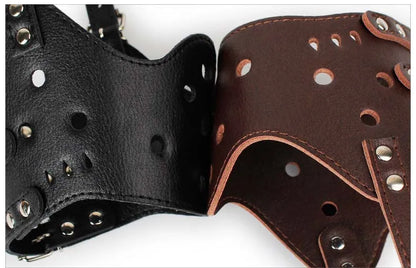 Soft Leather Muzzle ,Breathable, Adjustable