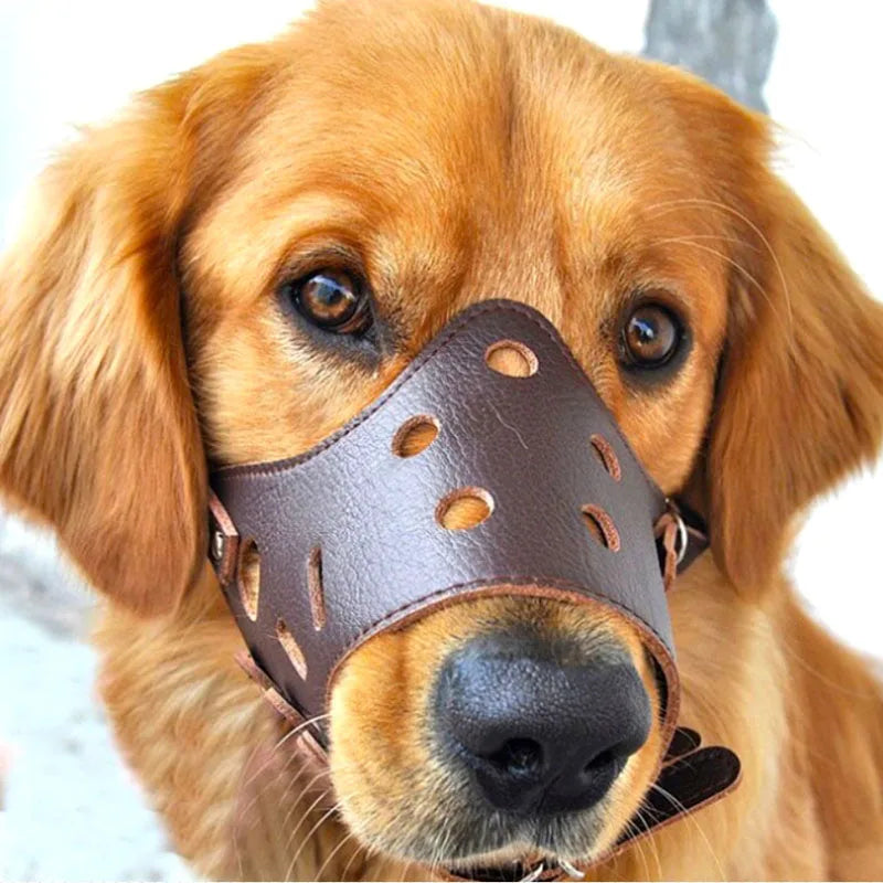 Soft Leather Muzzle ,Breathable, Adjustable