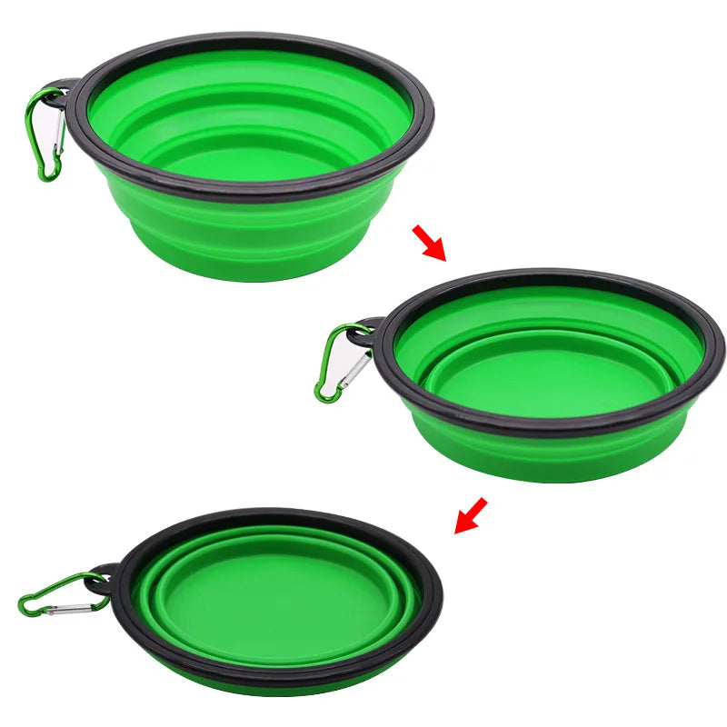 New 350ml Folding Bowl With Keychain Pet Bowl Portable Travel Dog Bowl Convenient Cat bowl Non-deformable Folding Bowl.