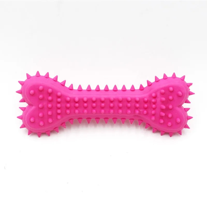 1PC Pet Chew Toy Soft Rubber Bite-resistance Bone Shape Teeth Grinding Chewing Toys for Small Dogs Training Pet Supplies.