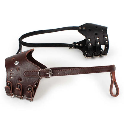 Soft Leather Muzzle ,Breathable, Adjustable