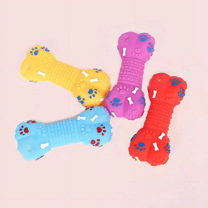 Dog Squeaky Toy Plastic Training Funny Bone Shape Dog Toy Dog Play Toy for Puppy, Random Color.