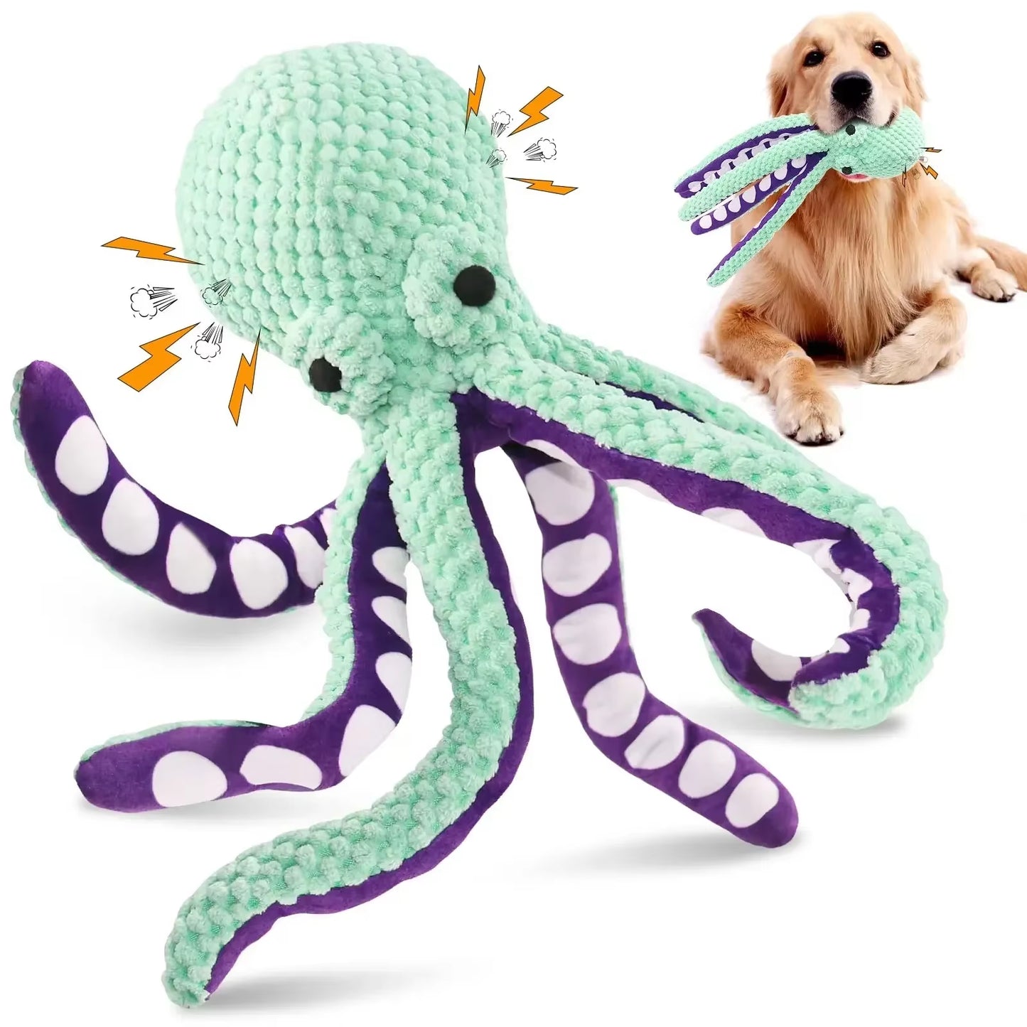 Pet Plush Toy Cat Dog Voice Octopus Shell Puzzle Toy Bite Resistant Interactive Pet Dog Teeth Cleaning Chew Toy Pet Supplies.