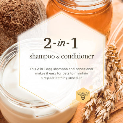 Shampoo and Conditioner with Milk and Honey, 98.2% Natural Origin Formulas, Dog Shampoo plus Conditioner, Gentle Dog Conditioner, Best Dog Conditioner for Itchy Dogs, 12 Oz