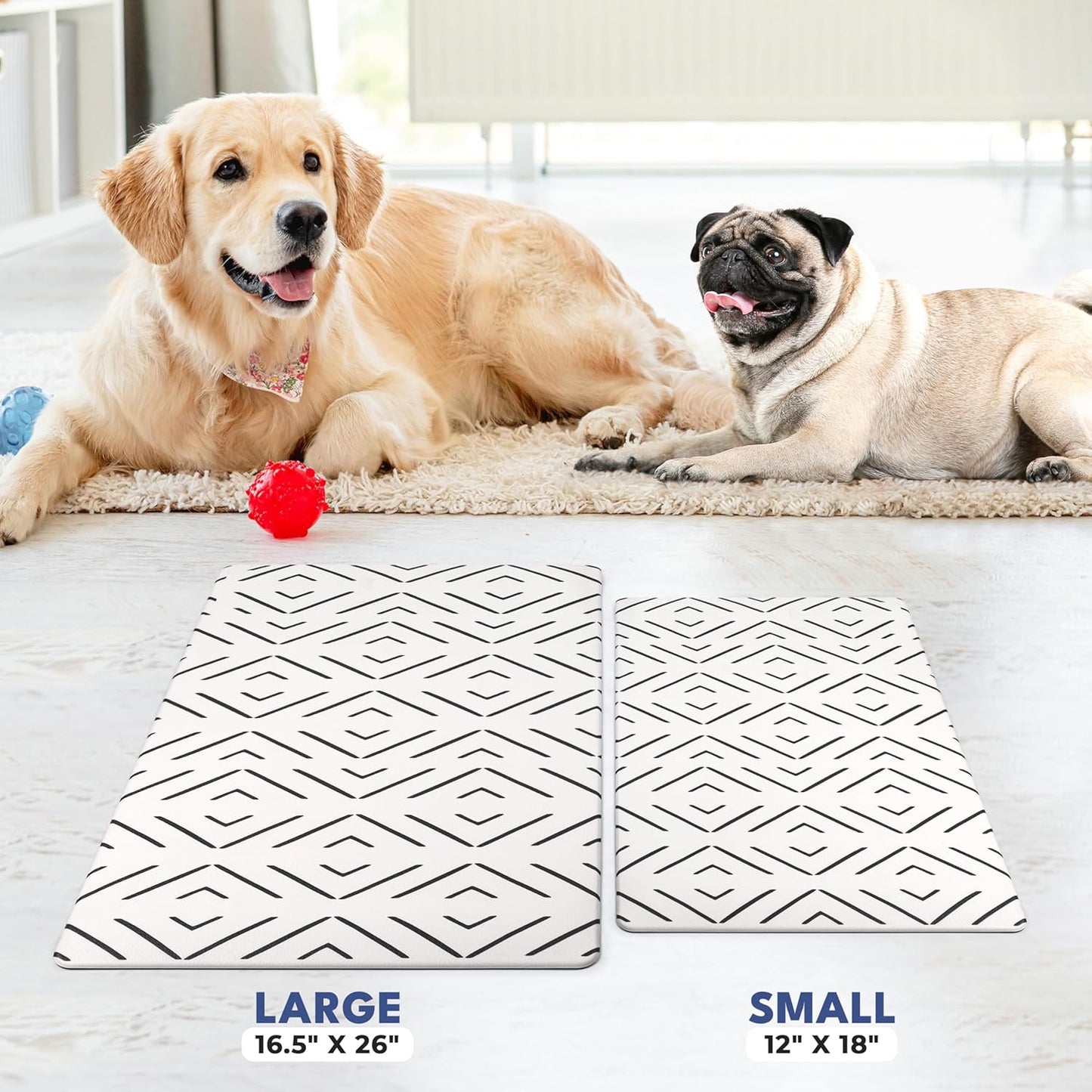 Large Pet Mat for Food or Water, Cat & Dog Mat | Waterproof Dog Feeding Mat | Non-Slip Pet Mat for Floors | Easy to Clean.